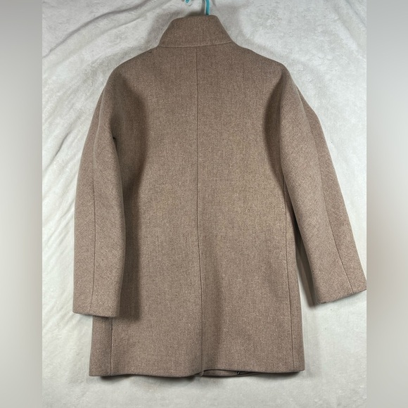 J. Crew Size 4 Stadium Cloth Nello Gori Classic Tan Overcoat Jacket - Picture 4 of 7